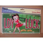 Betty Boop Metal License Plate Lady Luck Design